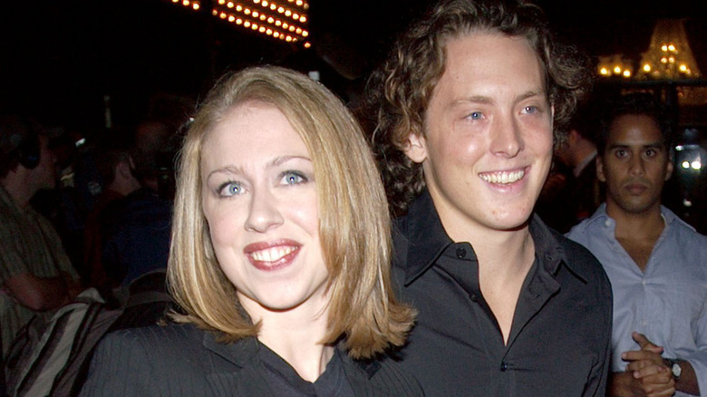 Chelsea Clinton and Ian Klaus smiling
