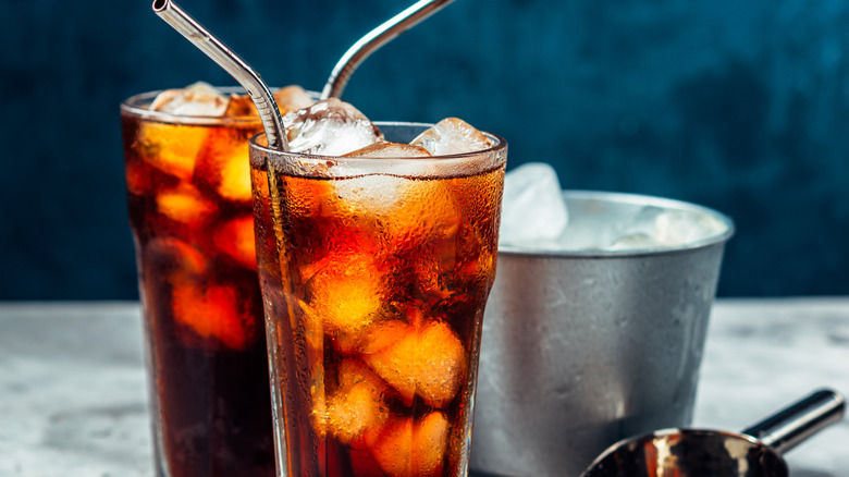 Iced coffee in glasses