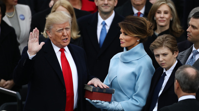 Donald Trump at his inauguration