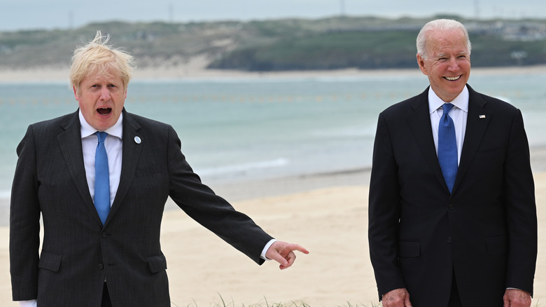 Joe Biden and Boris Johnson meet