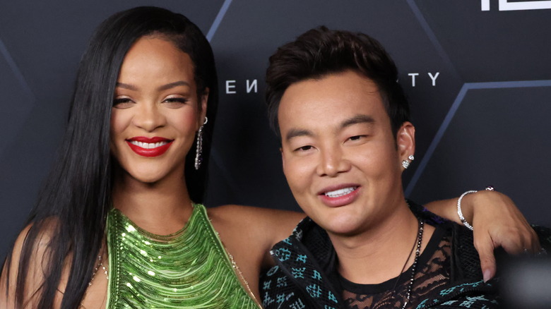 Rihanna and Kane Lim at a Fenty Beauty event