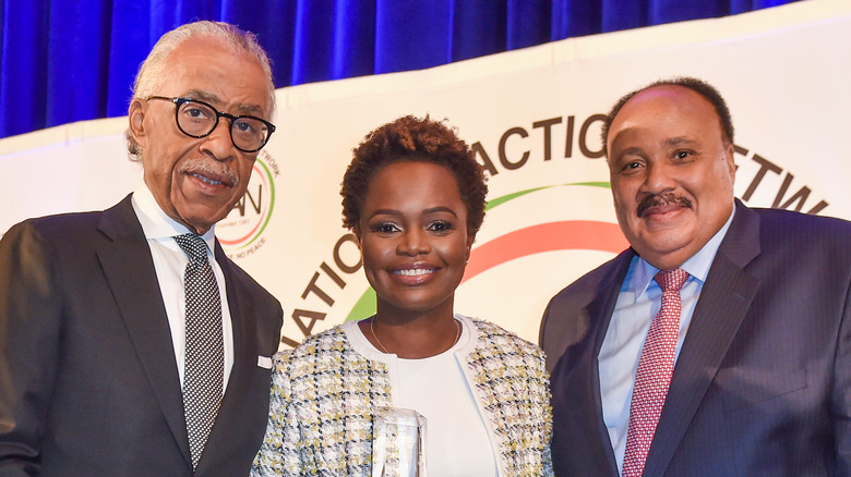 Karine Jean-Pierre with Al Sharpton and Martin Luther King III