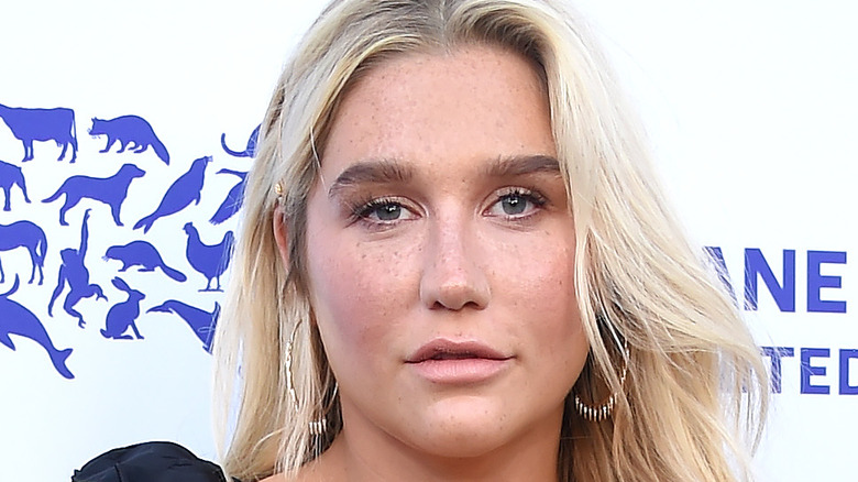 Kesha poses on the red carpet