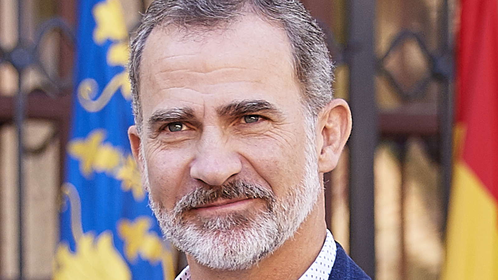 King Felipe VI of Spain appearing at the balcony of the Royal