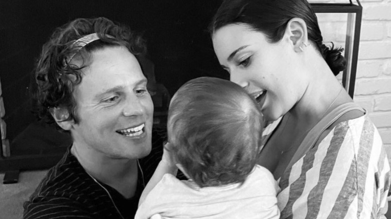 Jonathan Groff and Lea Michele with her son Ever