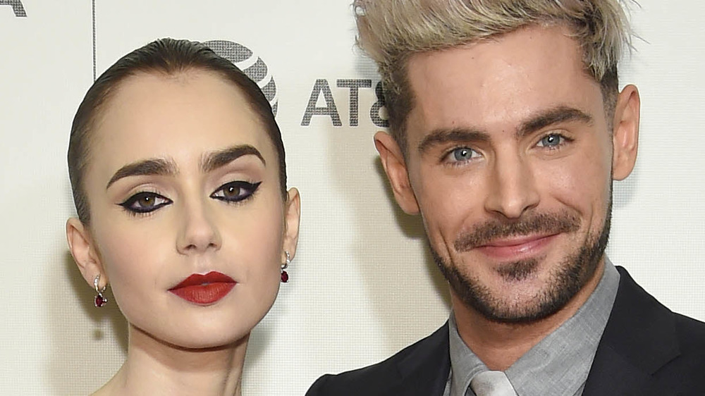 Lily Collins and Zac Efron pose on the red carpet together