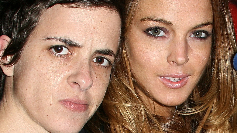 Lindsay Lohan and Samantha Ronson attend an event