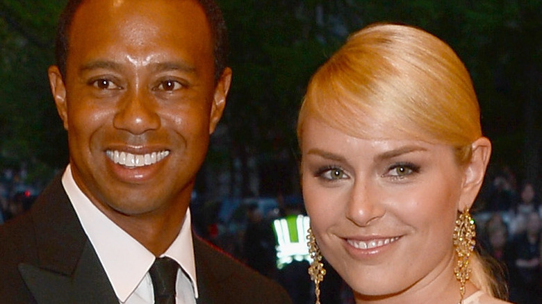 Tiger Woods and Lindsey Vonn smiling