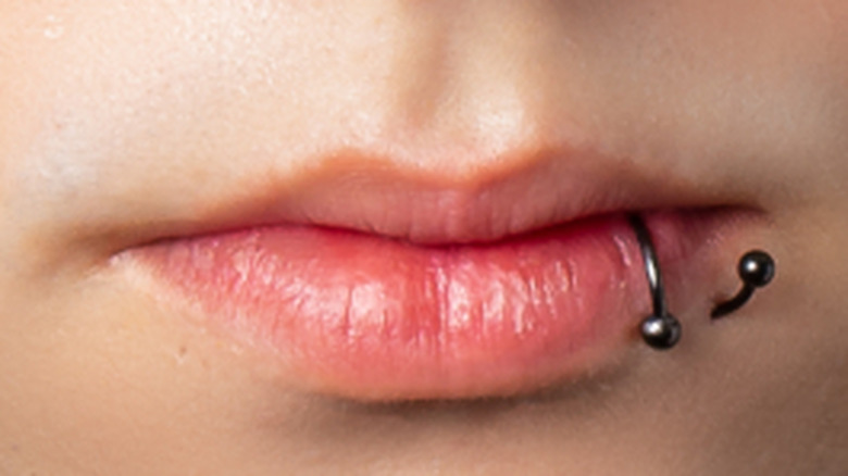 lip piercing