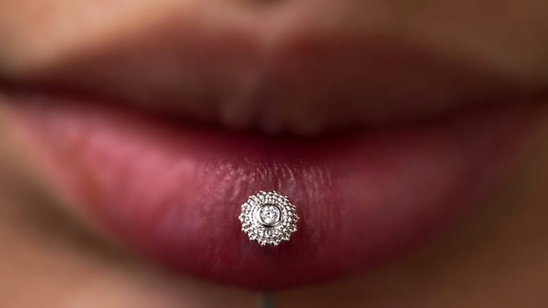 lip piercing