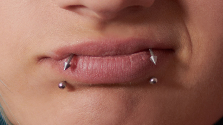 lip piercing