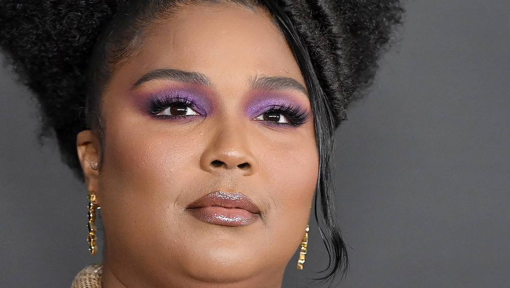 Lizzo wearing purple eyeshadow