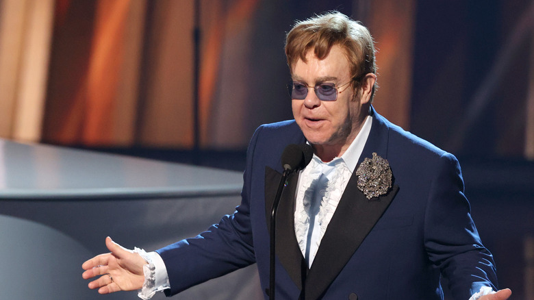 Elton John on stage at the iHeart Music Awards 