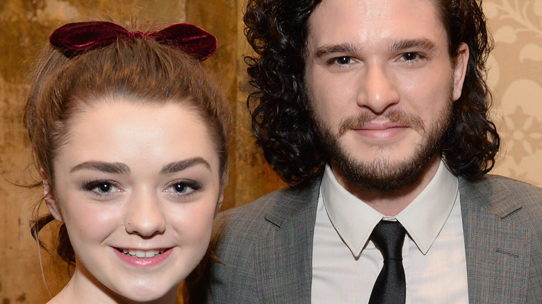 Maisie Williams and Kit Harington pose together