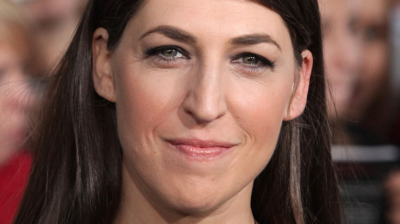 Mayim Bialik smiling at event