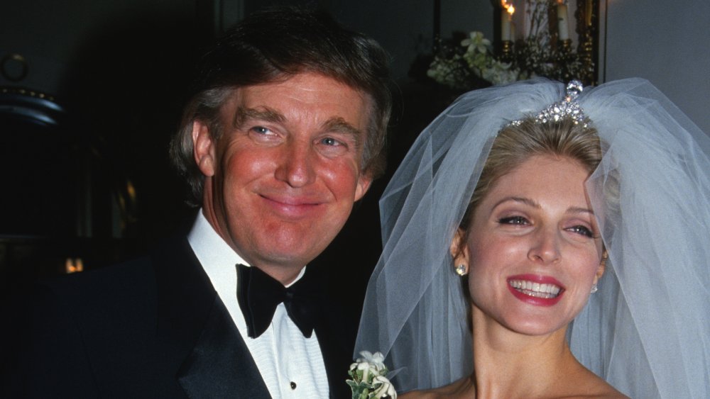 Donald Trump and Marla Maples on their wedding day