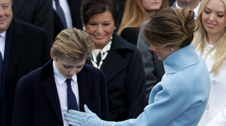 Melania Trump and Barron Trump at inauguration