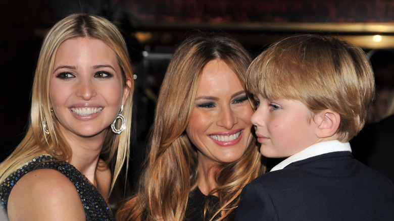 Baby Barron Trump, Ivanka Trump, and Melania Trump