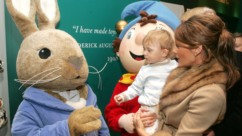 Melania Trump and Barron Trump and the Easter Bunny