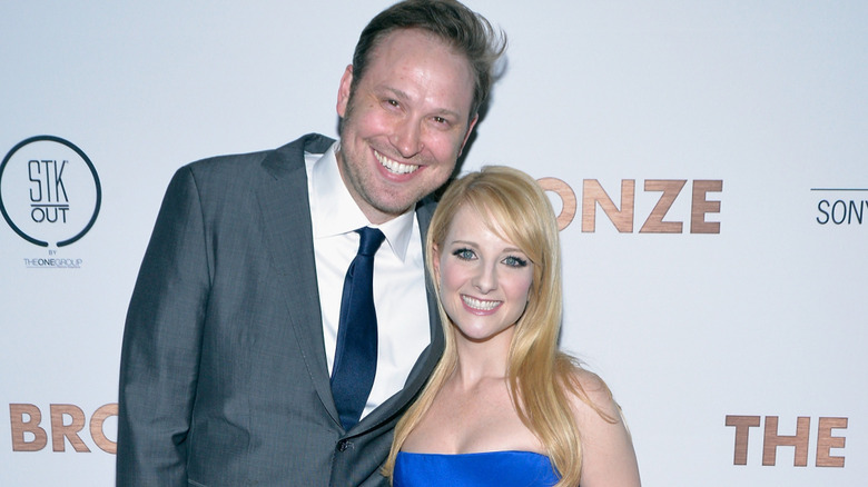 Winston Rauch and his wife Melissa Rauch smiling