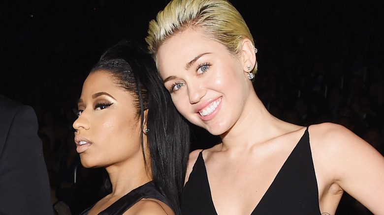 Miley Cyrus and Nicki Minaj pose together 