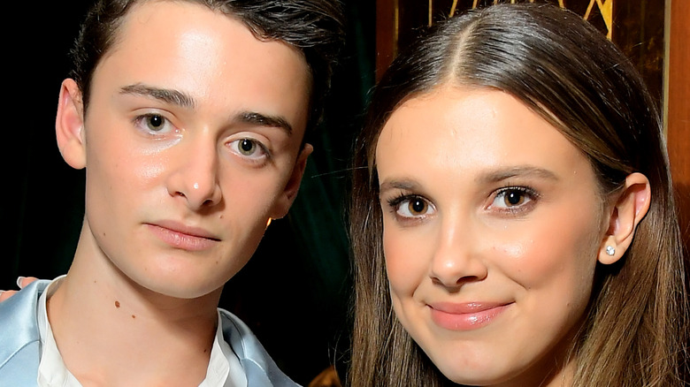 Millie Bobby Brown and Noah Schnapp pose together