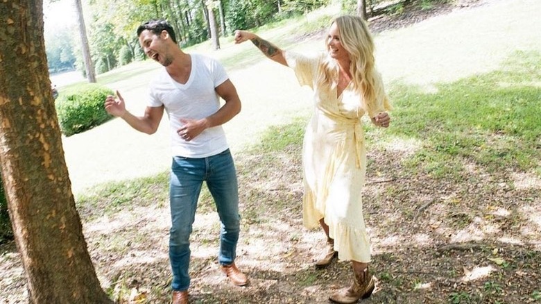 Miranda Lambert and Brendan McLoughlin on the set of music video