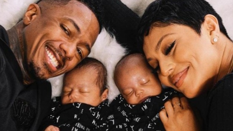 Nick Cannon with Abby De La Rosa and their children