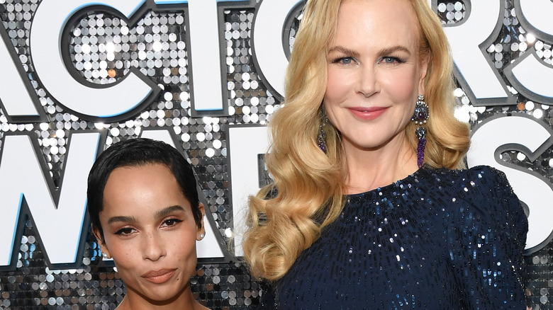 Nicole Kidman and Zoe Kravitz pose for a picture at an event