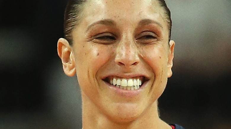 Diana Taurasi smiles on the basketball court