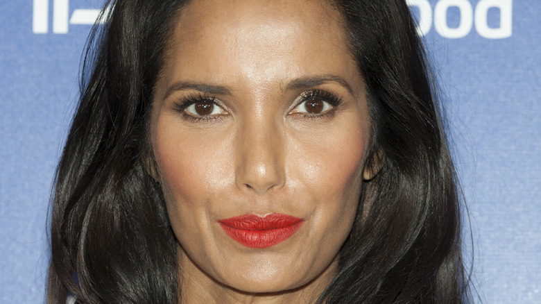 Padma Lakshmi poses on the red carpet