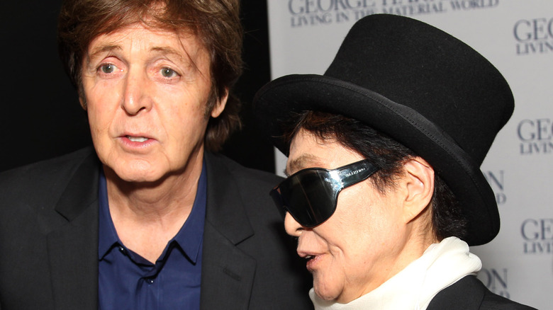 Paul McCartney and Yoko Ono attending an event