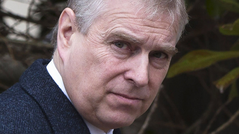 Prince Andrew looking serious