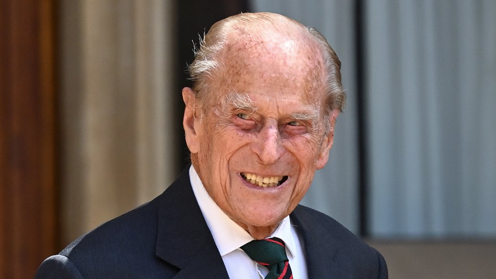 Prince Philip smiling, up-close