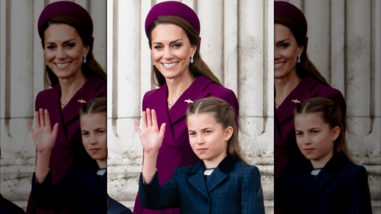 Princess Catherine walking with Princess Charlotte