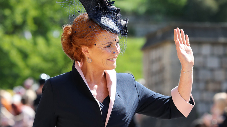 Sarah Ferguson greeting crowds in 2018