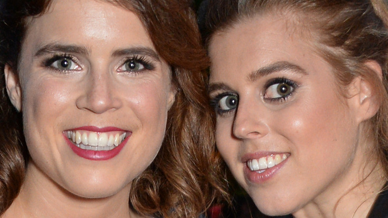 Princess Eugenie, Princess Beatrice smiling 