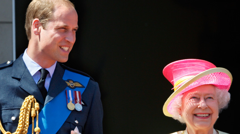 Prince William and the Queen at Buckingham Palace