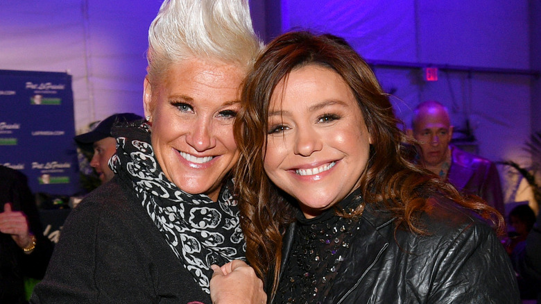 Anne Burrell and Rachael Ray close together both smiling