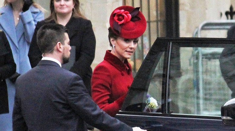 Princess of Wales enters vehicle