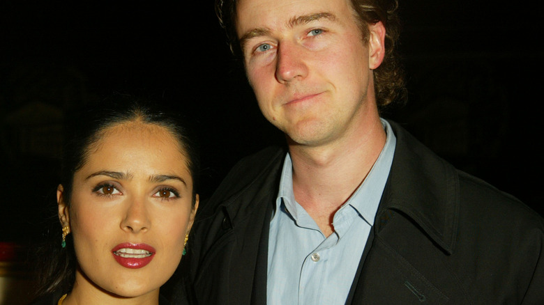 Salma Hayek and Edward Norton at event