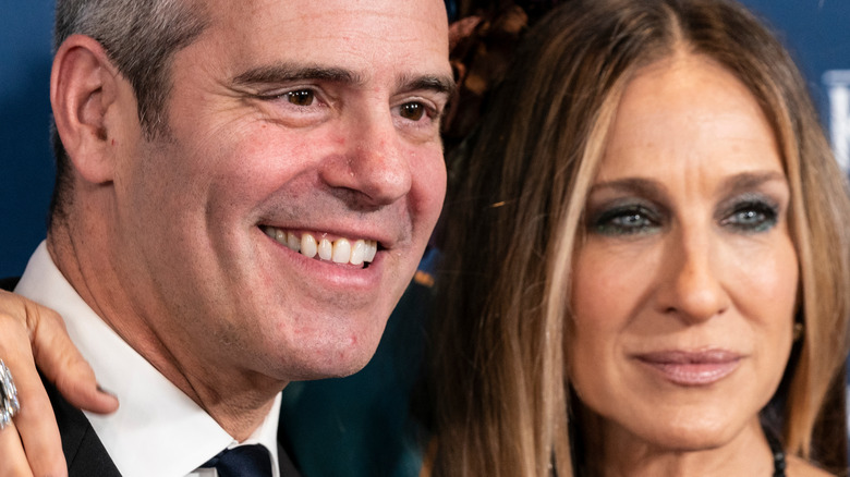 Andy Cohen and SJP on red carpet at "AJLT" premiere