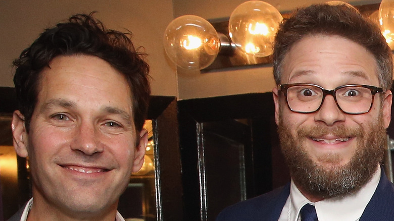 Seth Rogan and Paul Rudd smiling  