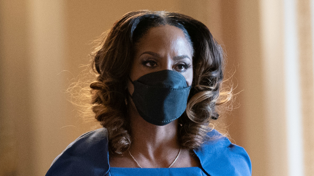 Stacey Plaskett wearing a mask