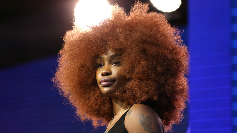 SZA posing on stage