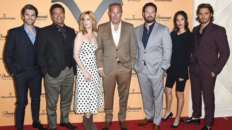 Kelly Reilly with the "Yellowstone" cast