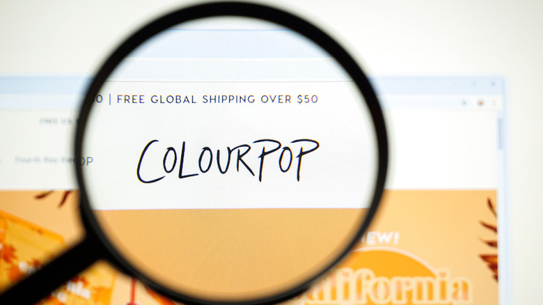 ColourPop website under magnifying glass