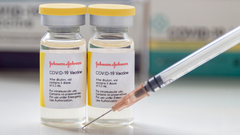 Two vials of Johnson & Johnson vaccine