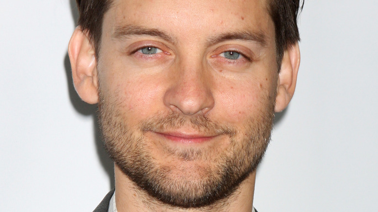 Tobey Maguire posing