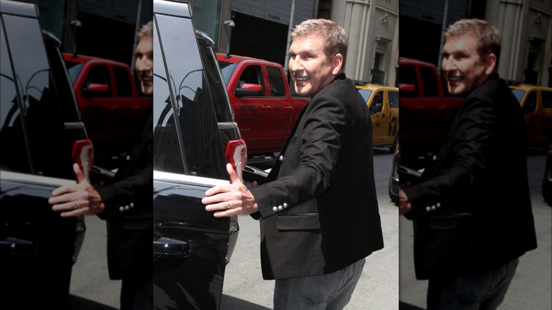 Todd Chrisley exiting a car in New York City